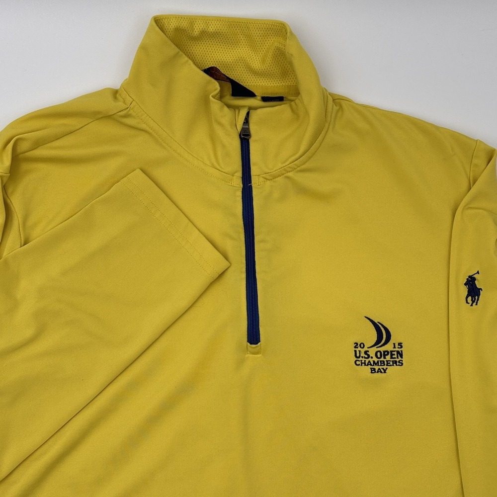 Polo Golf Ralph Lauren 2015 US Open Chambers Bay Pullover Jacket M Yellow
